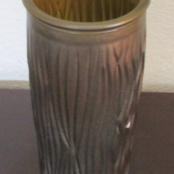 NWT Large Glass Vase with Dark Bronze Finish - Picture 2 of 4